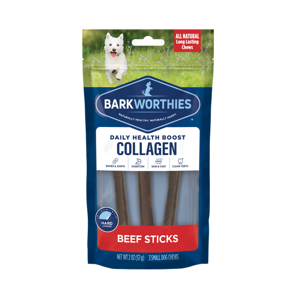 Barkworthies Collagen Beef Sticks for Dog (12