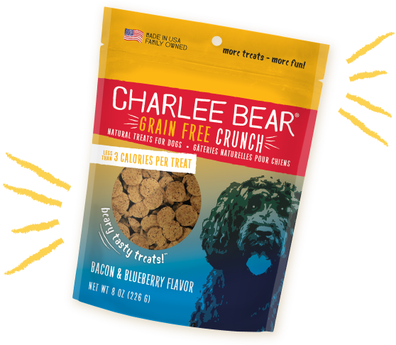 Charlee Bear Grain Free Crunch Bacon & Blueberry Dog Treats (8 oz)