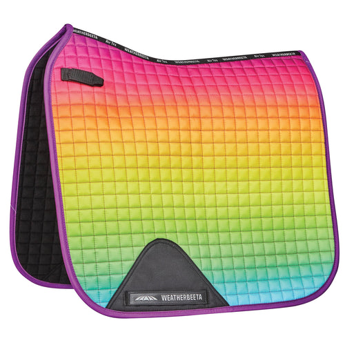 WEATHERBEETA PRIME OMBRE DRESSAGE SADDLE PAD RAINBOW DREAM FULL
