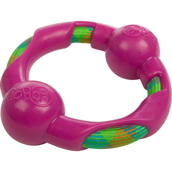 GODOG ROPE TEK RING DOG TOY (LARGE, PINK)