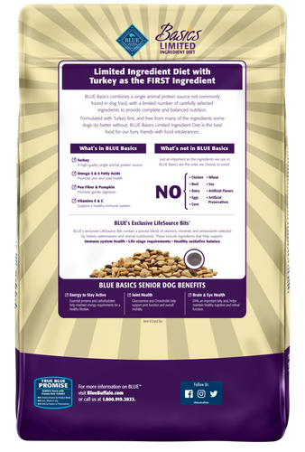 Blue Buffalo Basics Senior Turkey & Potato Recipe Dry Dog Food
