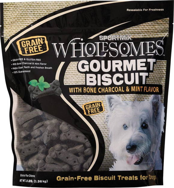 SPORTMiX Wholesomes Gourmet Biscuits with Charcoal & Mint Flavor Grain Free Dog Treats