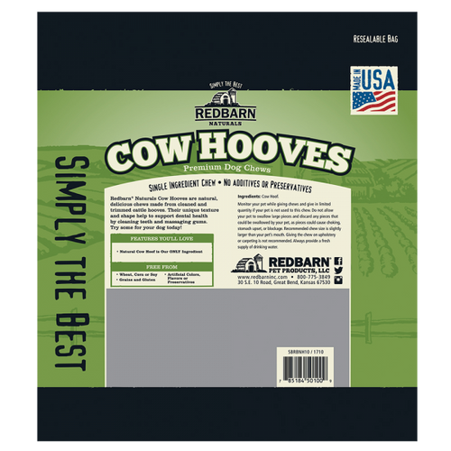 Redbarn Naturals Cow Hooves Dog Chews